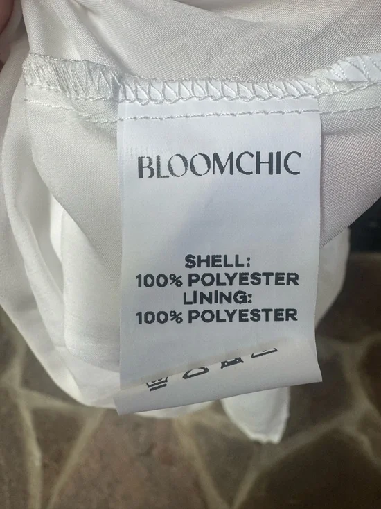 BloomChic White Textured Dot Cotton Midi Dress - Picture 6 of 7